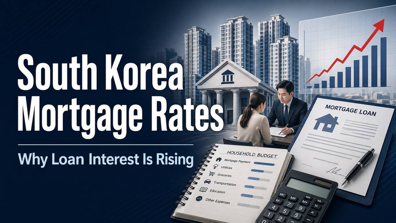 Korea mortgage rates and rising loan interest in South Korea