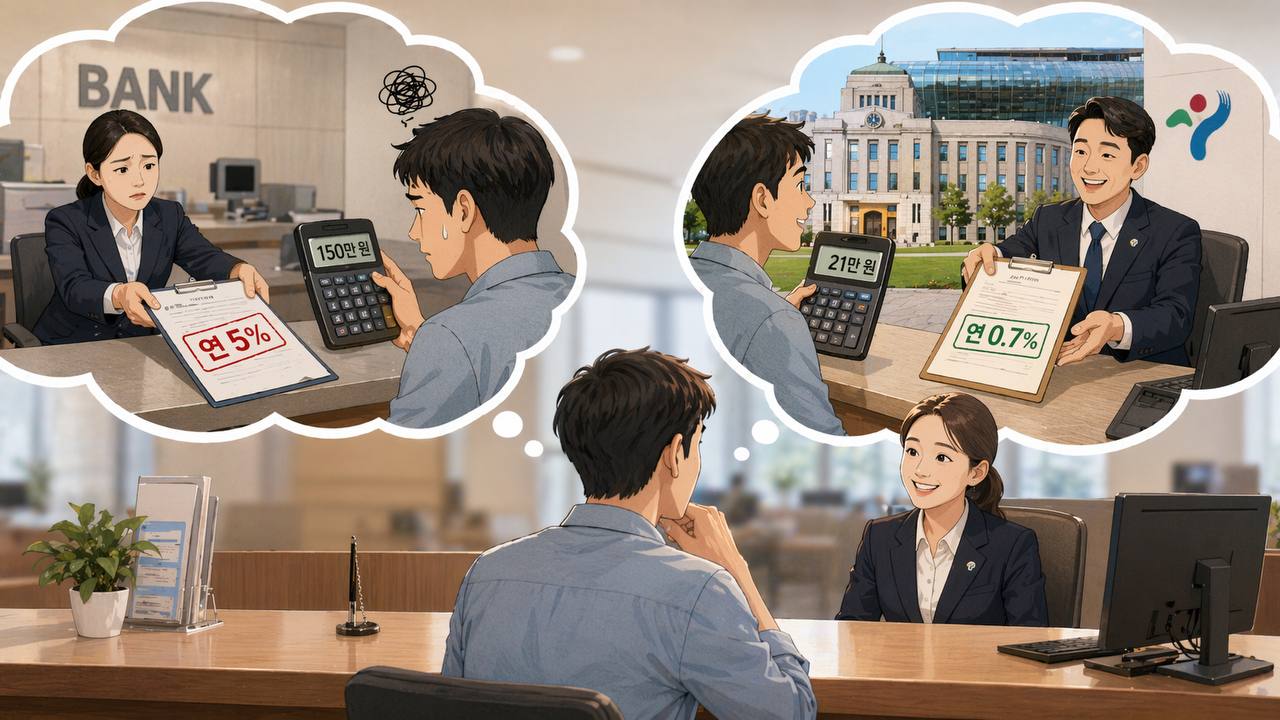 연 0.7% vs 연 5% 이자 비교