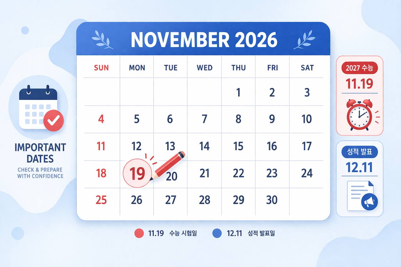 2027 수능 일정 달력