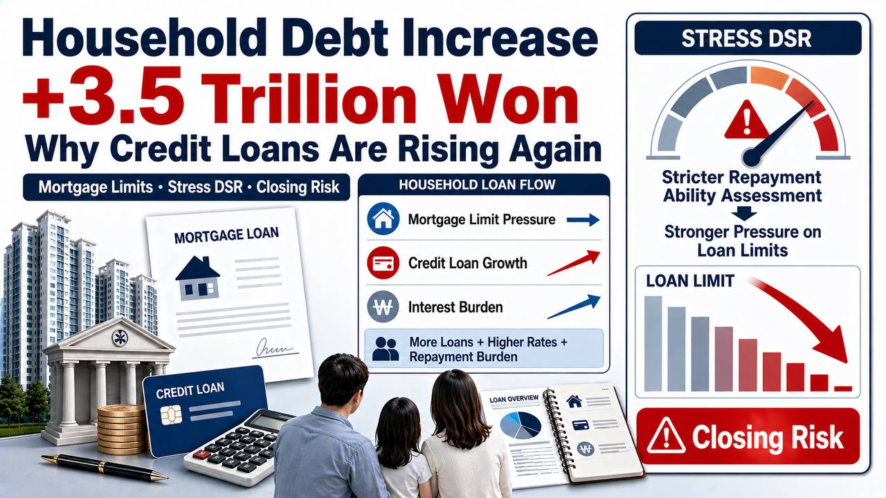 Household Debt Increase, credit loans, Stress DSR and mortgage limit pressure English thumbnail