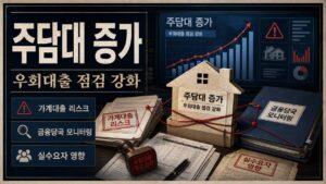 주담대 증가와 우회대출 점검 강화가 가계대출과 실수요자에게 미치는 영향을 보여주는 금융 뉴스 이미지
